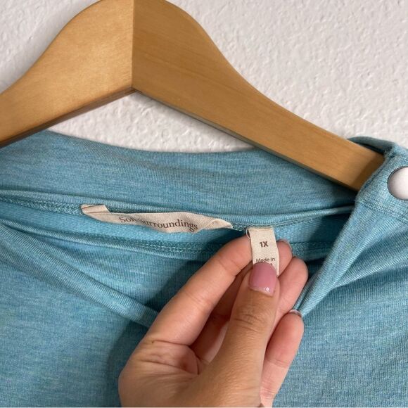 Soft Surroundings Sweater Mock Neck Blue Long Sleeve Size 1X - Picture 3 of 6